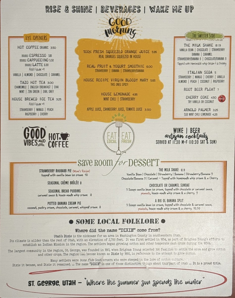 George's Corner Restaurant Menu - Image 1